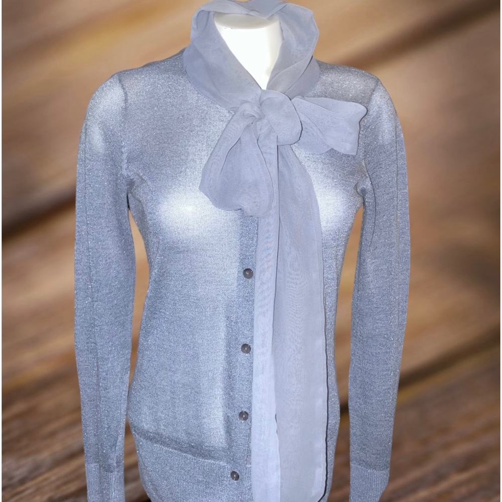 🌀Simply Vera by Vera Wang Sheer Gray Cardigan